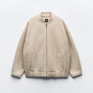 ZARA Boucle Bomber Jacket